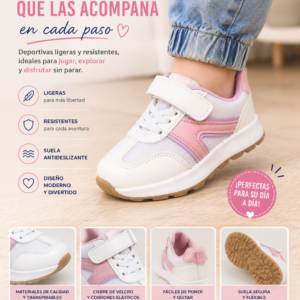 deportivos niÑa detalle rosa