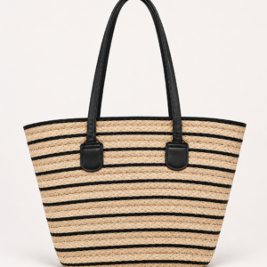 bolse tote rafia black & natural
