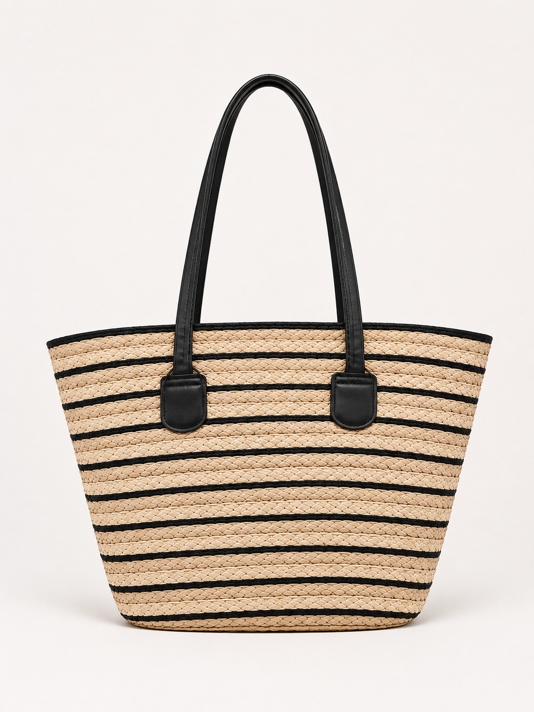 bolse tote rafia black & natural bolse tote rafia black & natural