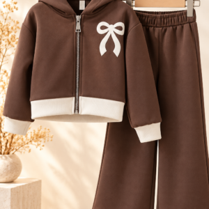 conjunto infantil marrón en perchero